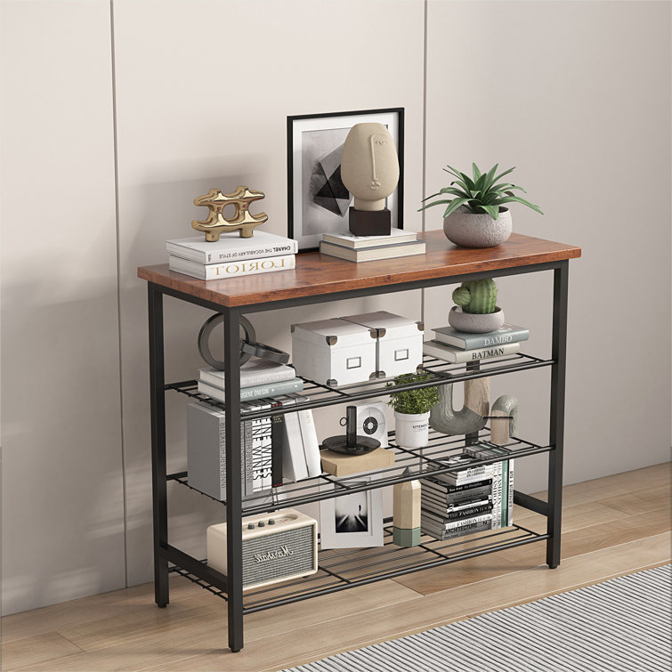 Hall table discount with shoe rack